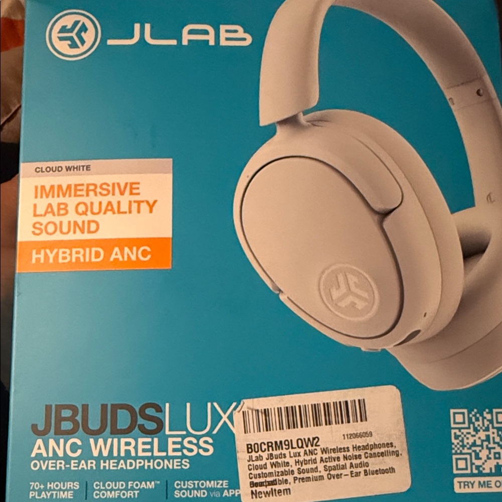 JLab JBuds Lux ANC Wireless Over-Ear Headphones - Cloud White